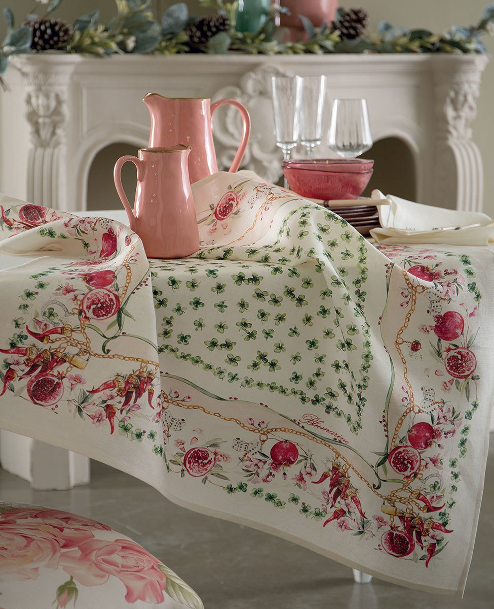Decorative tablecloth Buon Augurio Blumarine 88x88