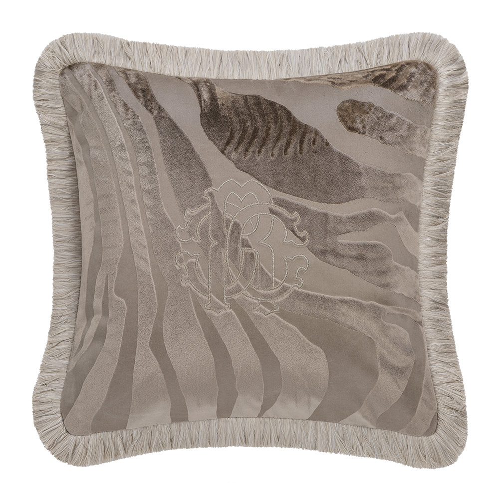 Pillow Macro Zebrage Monogram Velvet Roberto Cavalli (silk)